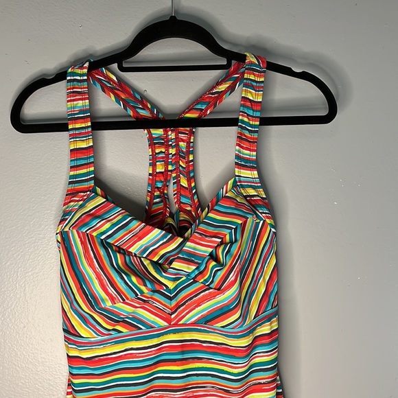 ATHLETA SWIM DRESS SALINA STRIPE CROSS BACK - Picture 2 of 9